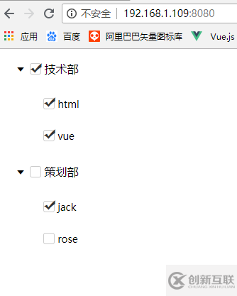 vue實現(xiàn)的樹形結構加多選框示例