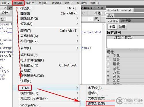 怎么在Dreamweaver中插入客戶端腳本